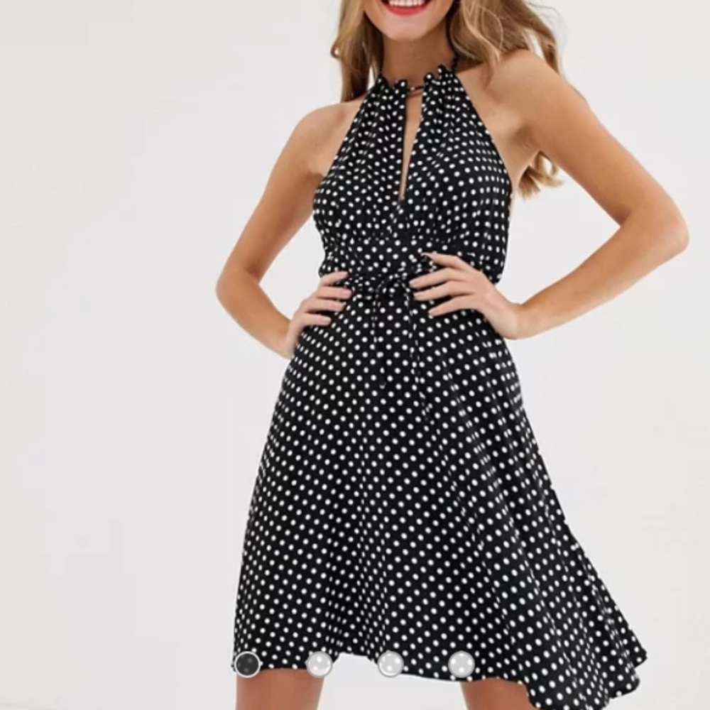 ASOS DESGN halter neck mini sundress backless